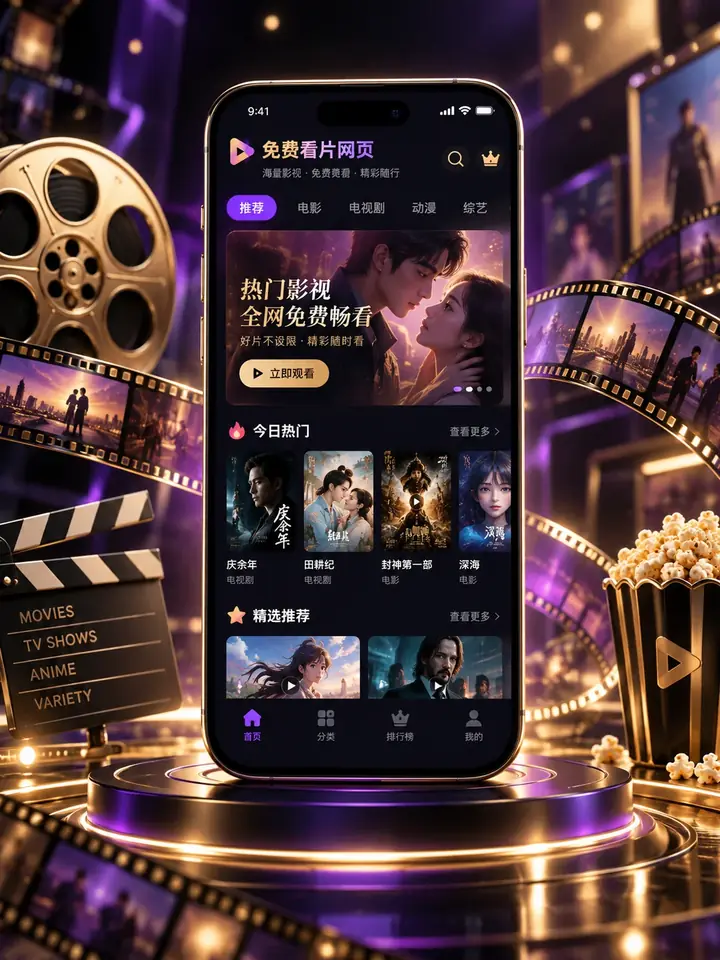 免费看片网页APP界面视觉